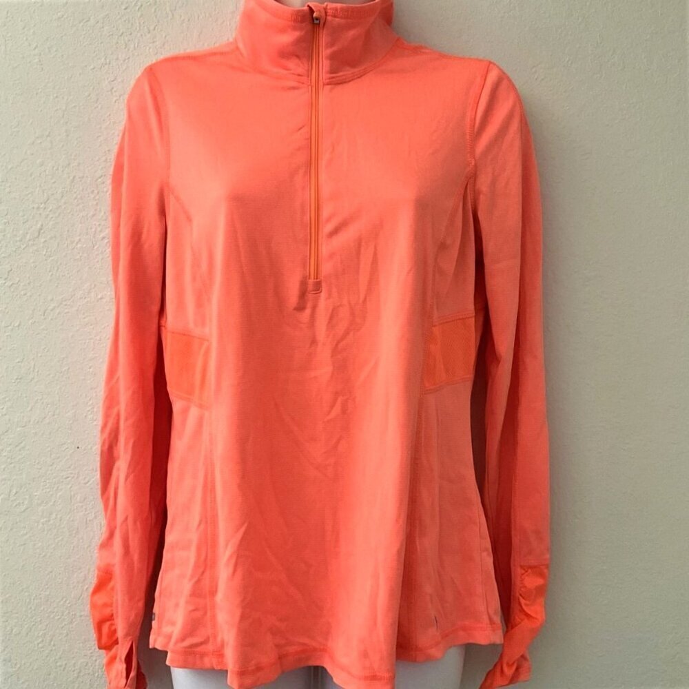 Danskin Now DRI-MORE Women's Orange 1/4 Zip Pullover, Size M